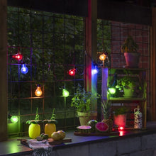 Load image into Gallery viewer, Konstsmide 10 Multi Coloured Bulb Warm White LED Add on Set Connectable Lights
