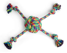Load image into Gallery viewer, Woven Quad Rope Ball Dog Toy
