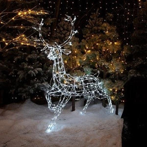 Noma Wire Frame Stag 1.45m with White LED Lights