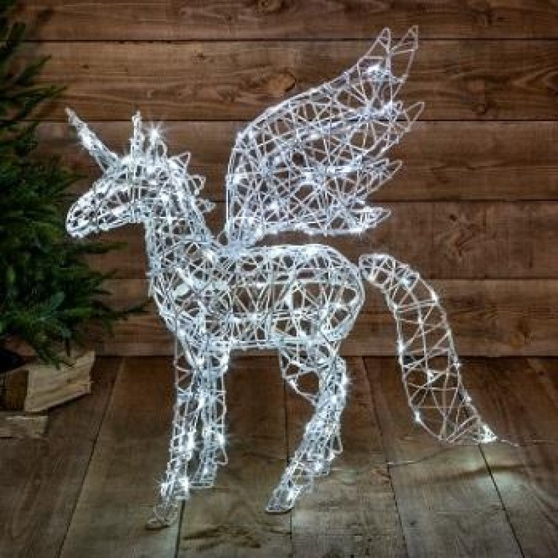 Noma White Wicker Unicorn 1.2m
