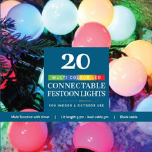 Load image into Gallery viewer, Noma 20 Multi Colour Connectable Festoon Lights
