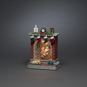 Konstsmide Christmas Fireplace with Santa Water Lantern
