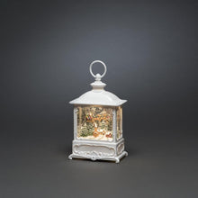 Load image into Gallery viewer, Konstsmide White Water Lantern with Flying Santa Scene
