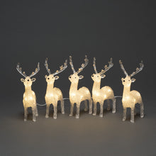 Load image into Gallery viewer, Konstsmide 5 Piece Acrylic Reindeer LED Set
