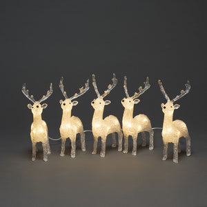 Konstsmide 5 Piece Acrylic Reindeer LED Set