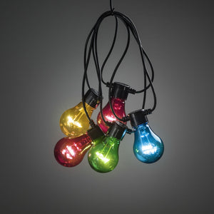 Konstsmide 10 Multi Coloured Bulb Warm White LED Add on Set Connectable Lights