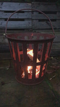 Load and play video in Gallery viewer, Rust Metal Fire Pit Basket 39cm
