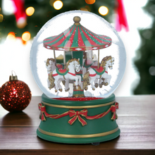 Load image into Gallery viewer, Horse Carousel Musical Snow Globe
