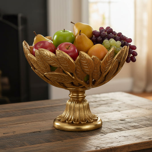 Gold Leaf Bowl on Pedestal