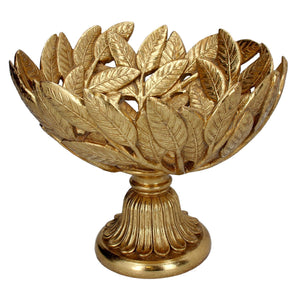 Gold Leaf Bowl on Pedestal
