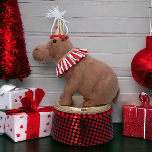 Circus Hippo on Plinth Ornament
