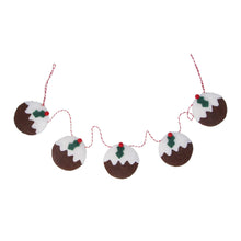 Load image into Gallery viewer, Felt Christmas Pudding Disc Garland
