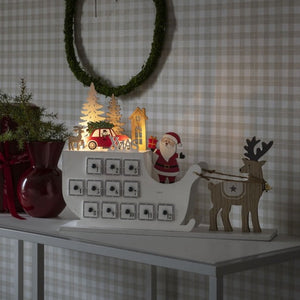 Santa Sleigh Advent Calendar LED