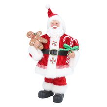 Load image into Gallery viewer, Candy Cane Santa with Gingerbread Ornament
