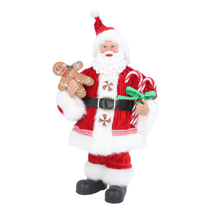 Candy Cane Santa with Gingerbread Ornament