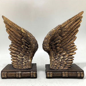 Vintage Style Gold Angel Wing Bookends
