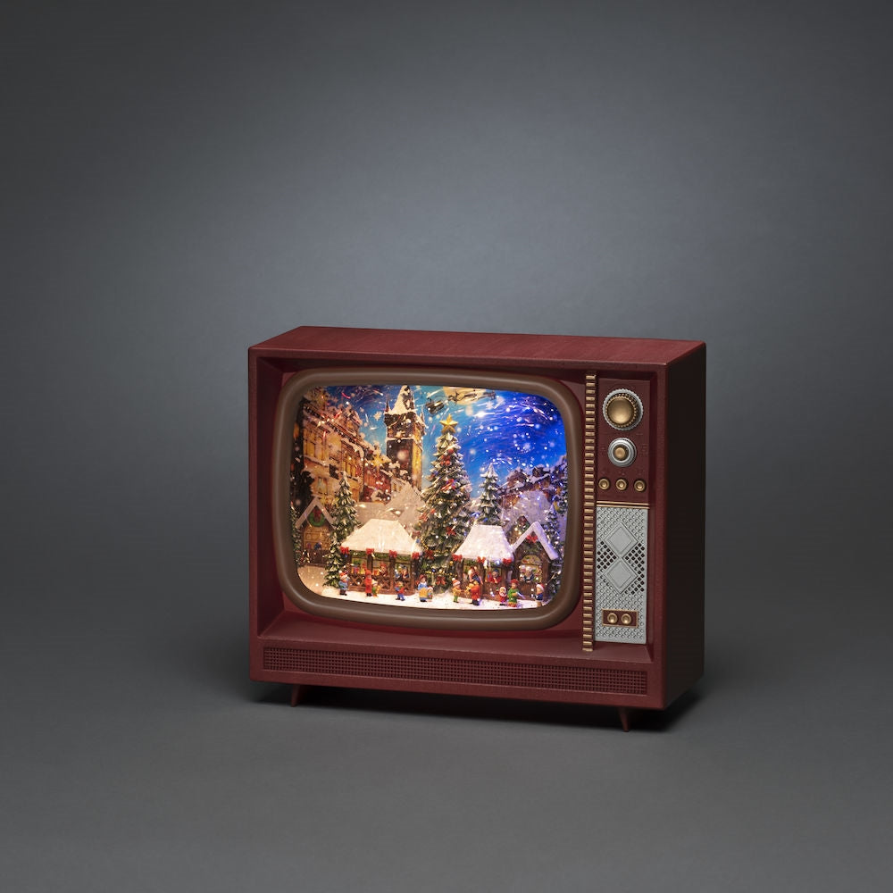 Christmas Market Scene Musical TV Water Lantern