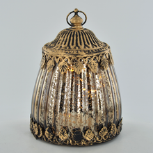 Load image into Gallery viewer, Small Vintage Style Bronze Mirrored Glass LED Lantern
