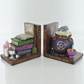 Witches Cauldron Bookends