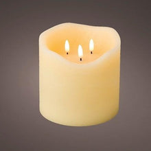 Load image into Gallery viewer, Cream 3 Wick LED Christmas Candle 15cm
