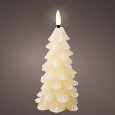 Cream Christmas Tree Candle LED 16.5cm