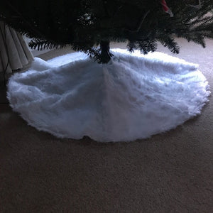 White Illuminated Christmas Tree Skirt with Warm White LED's