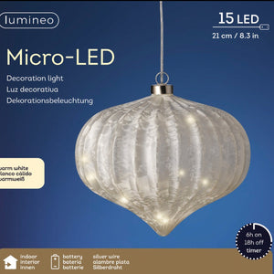 Lumineo Micro LED Frosted Teardrop Decoration