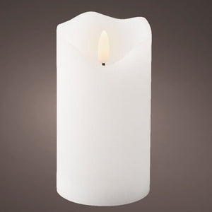 White Wave Top LED Wax Candle 13cm