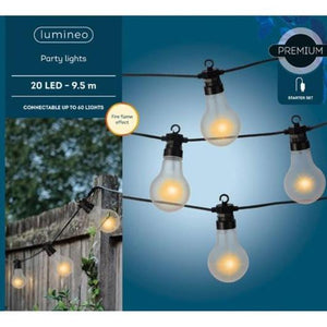 Lumineo 20 Flame Effect Glowing Connectable Party Lights