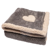 Load image into Gallery viewer, Grey Throw with Heart Embroidery
