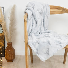 Load image into Gallery viewer, Reindeer Head Design Grey Throw
