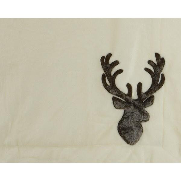 Faux Fur Stag Head Cream Throw