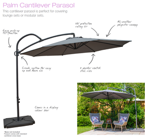 Palm 3m Cantilever Parasol Navy Blue