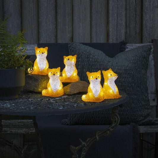 Konstsmide 5 Piece Acrylic Foxes LED Light Set