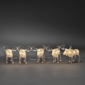 Acrylic Lit Christmas Moose LED Light Set