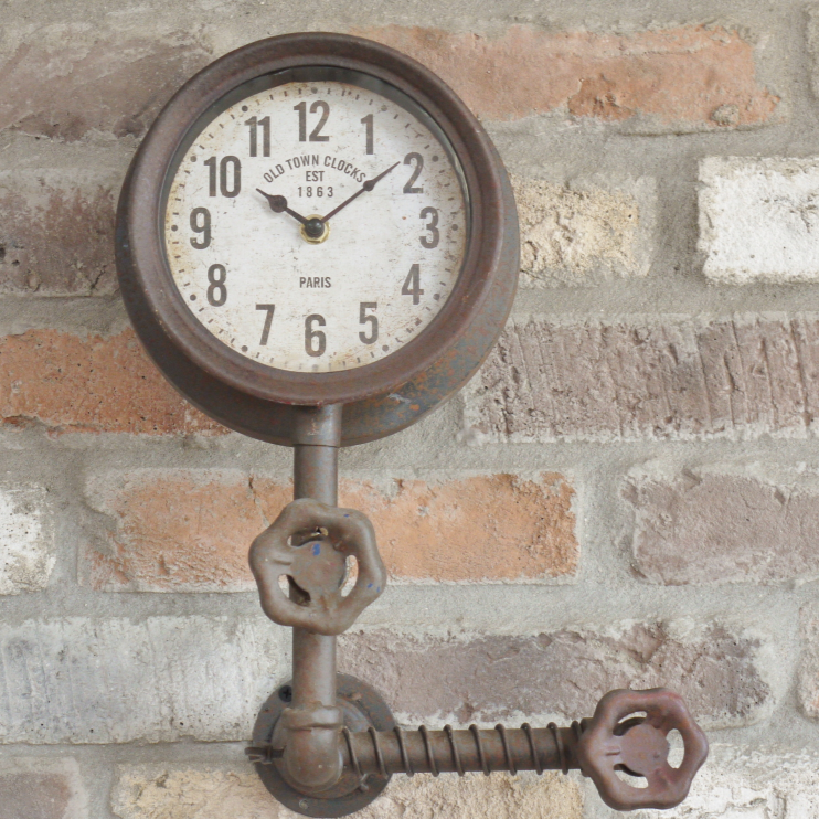 Vintage Style Industrial Pipe Clock