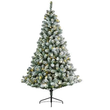 Load image into Gallery viewer, Kaemingk Pre Lit Snowy Imperial Pine Christmas Tree 7ft/210cm
