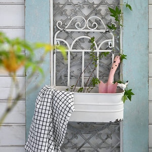 Handmade Aged Effect White Wall Planter