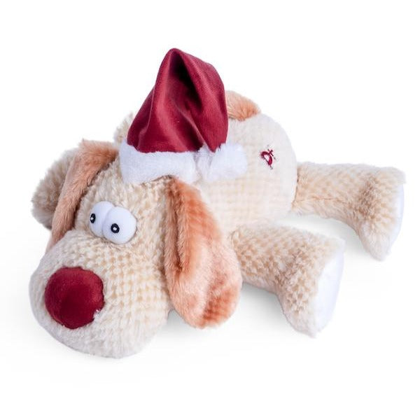 Plush Dog with Santa Hat Dog Toy