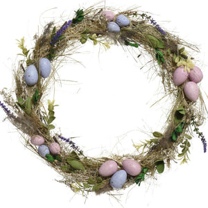 Dried Flowers and Eggs Easter Wreath