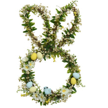 Load image into Gallery viewer, Floral Bunny Shaped Easter Wreath
