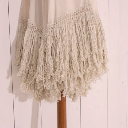 Cream Parasol with Cotton Fringe