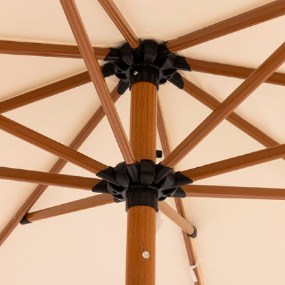 Cream Parasol with Cotton Fringe