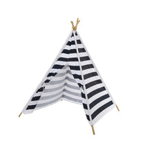 Load image into Gallery viewer, Striped Blue and White Children&#39;s TeePee Tent
