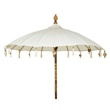 Load image into Gallery viewer, Cream 2m Parasol with Gold Metal Hearts and Tassels
