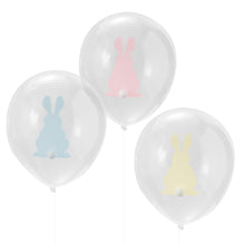 Load image into Gallery viewer, Easter Bunny Balloons with Pom Poms
