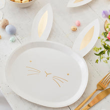 Load image into Gallery viewer, Gold Foiled Easter Bunny Paper Plates
