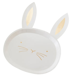 Gold Foiled Easter Bunny Paper Plates
