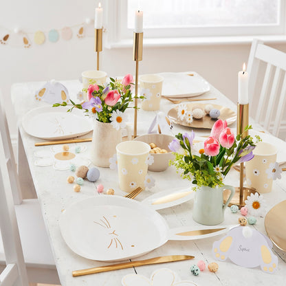 Gold Foiled Easter Bunny Paper Plates