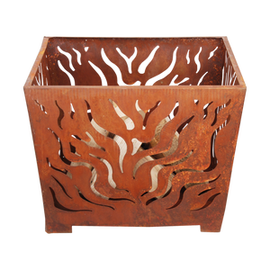 Fallen Fruits Square Rust Fire Basket 59cm